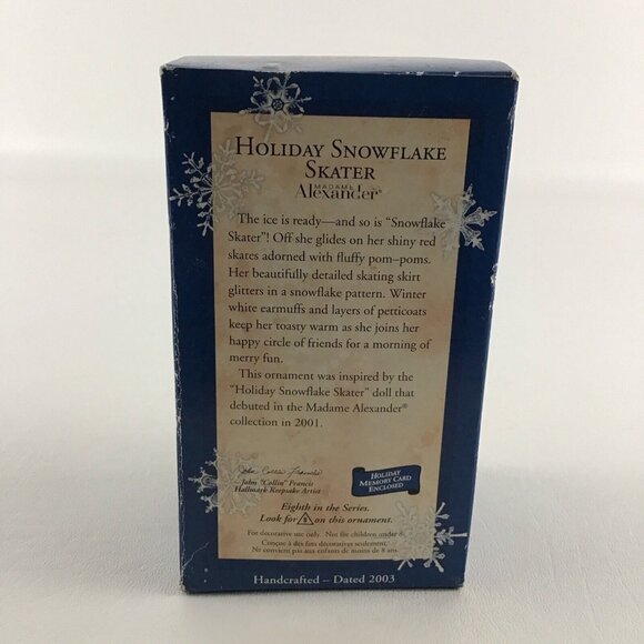 Hallmark Keepsake Ornament Madame Alexander #8 Holiday Snowflake Skater New 2003 - Picture 3 of 6